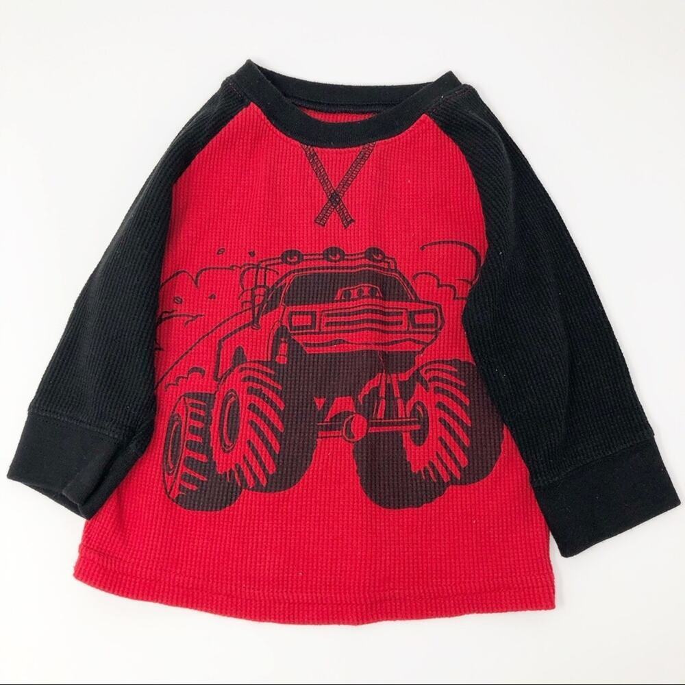 Garanimals Baby Boy Colorblock Red & Black Thermal Sweater 12M